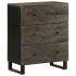 Aparadores 2 uds. madera maciza de mango negro 60x33x75