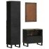 Conjunto de muebles de baño 3 piezas madera maciza mango