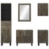 Conjunto de muebles de baño 5 piezas madera maciza mango