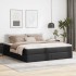 Estructura cama otomana colchón cuero sintético negro