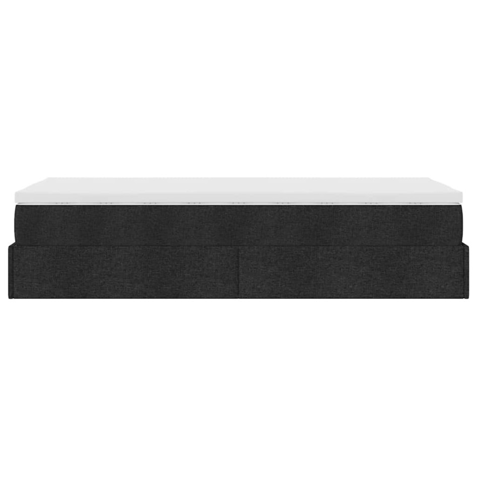 Estructura de cama otomana colchón tela negro