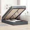 Estructura cama otomana colchón tela gris oscuro 120x200cm