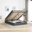 Estructura cama otomana colchón tela gris oscuro 140x200cm