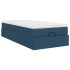 Estructura de cama otomana con colchón tela azul