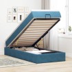 Estructura de cama otomana colchón terciopelo azul oscuro