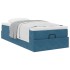 Estructura de cama otomana colchón terciopelo azul