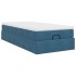 Estructura de cama otomana colchón terciopelo azul