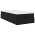 Estructura cama otomana colchón terciopelo negro 90x200