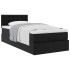 Cama otomana colchón cuero sintético negra