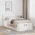 Cama otomana colchón cuero sintético blanco