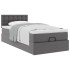 Cama otomana colchón cuero sintético gris 90x200