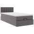 Cama otomana colchón cuero sintético gris 90x200