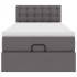 Cama otomana colchón cuero sintético gris 90x200