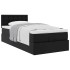 Cama otomana colchón cuero sintético negra 90x190