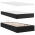 Cama otomana colchón cuero sintético negra 90x190