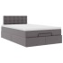 Estructura cama otomana colchón cuero sintético gris
