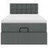 Cama otomana con colchón y LED tela gris oscuro 90x200