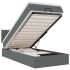 Cama otomana con colchón y LED tela gris oscuro 90x200