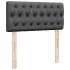 Cama otomana con colchón y LED tela gris oscuro 90x200