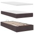 Cama otomana con colchón y LED tela marrón oscuro 90x200
