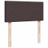 Cama otomana con colchón y LED tela marrón oscuro 90x200