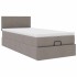 Cama otomana con colchón tela gris pardo 100x200