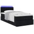Cama otomana con colchón tela negra 100x200