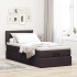 Cama otomana con colchón marrón oscuro 100x200 cm