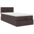 Cama otomana con colchón marrón oscuro 100x200 cm