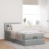 Cama otomana con colchón gris claro 100x200 cm