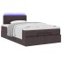 Cama otomana con colchón marrón oscuro 120x200 cm