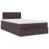 Cama otomana con colchón marrón oscuro 120x200 cm
