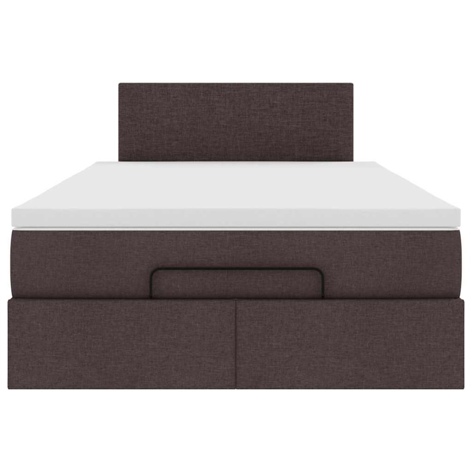 Cama otomana con colchón marrón oscuro 120x200 cm