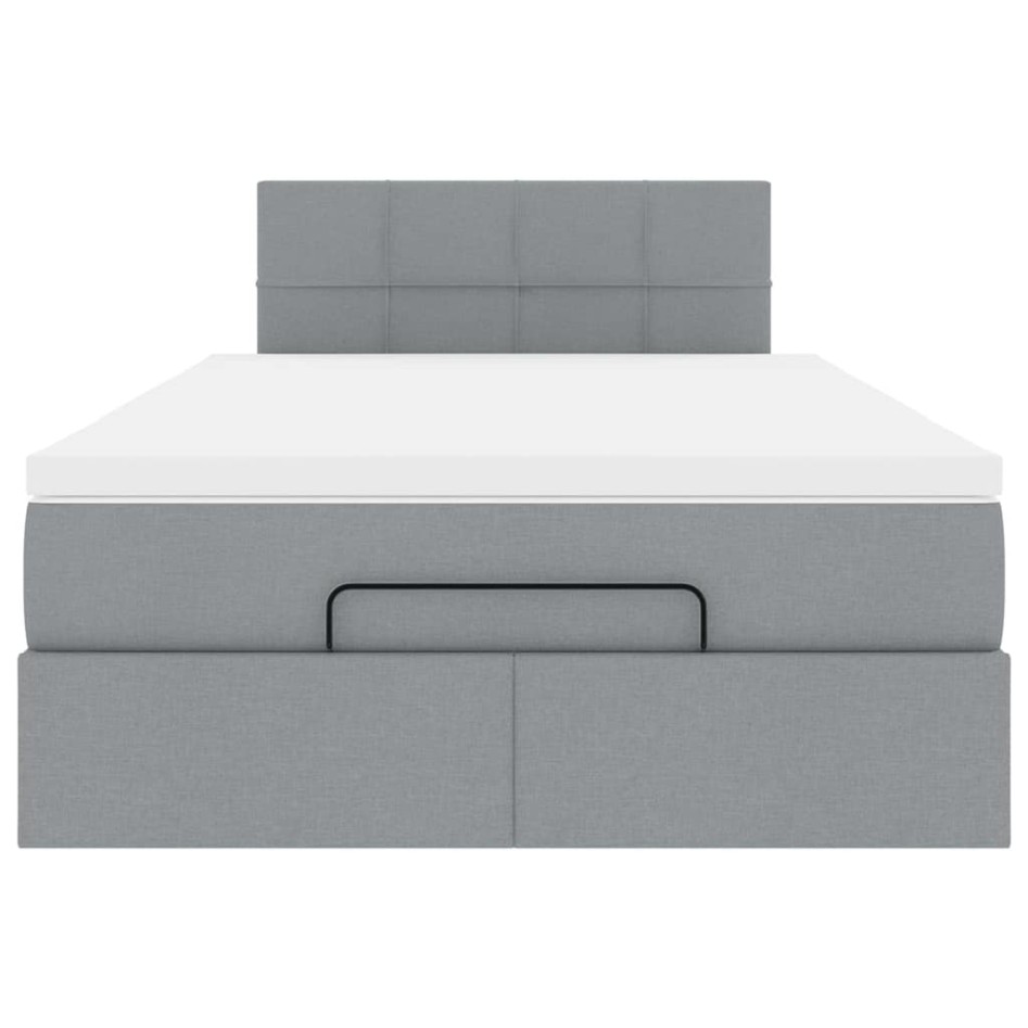 Cama otomana con colchón gris claro 120x200 cm