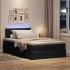 Cama otomana con colchón tela negra 120x200