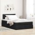 Cama otomana con colchón tela negra 120x200