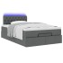 Cama otomana con colchón y LED tela gris oscuro 120x200