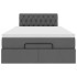 Cama otomana con colchón y LED tela gris oscuro 120x200