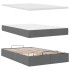 Cama otomana con colchón y LED tela gris oscuro 120x200