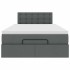 Cama otomana con colchón y LED tela gris oscuro 120x200
