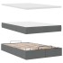 Cama otomana con colchón y LED tela gris oscuro 120x200