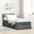 Estructura cama otomana colchón tela gris