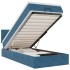 Cama otomana con colchón y LED terciopelo azul oscuro 80x200