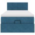 Cama otomana con colchón y LED terciopelo azul oscuro 80x200