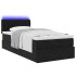 Cama otomana con colchón y luces LED terciopelo negro