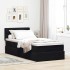 Cama otomana con colchón y luces LED terciopelo negro