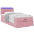Estructura de cama otomana colchón terciopelo rosa