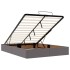 Cama otomana colchón y LED cuero sintético gris 140x200