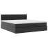 Cama otomana colchón y LED cuero sintético negro 160x200