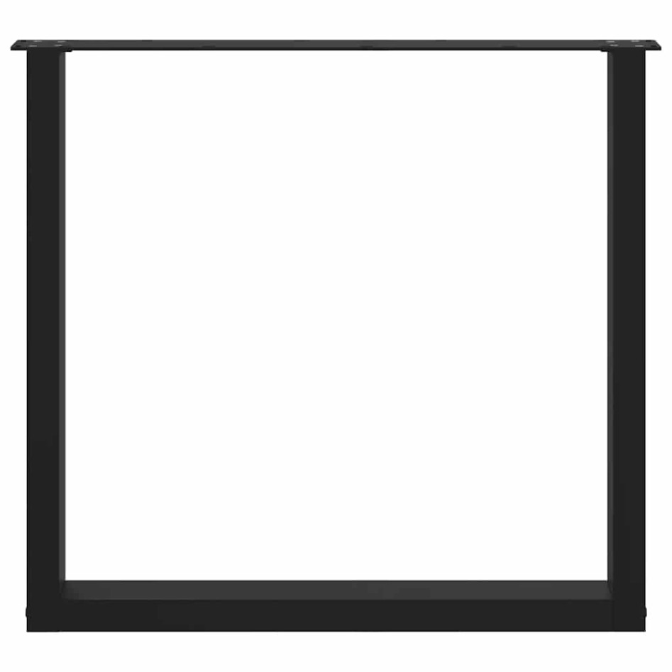 Patas para mesa centro forma U 3 uds acero negro 90x(72-73)